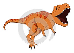 Orange T-Rex with Striped Pattern and Open Mouth